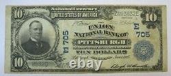 1902 $10 National Currency Large Note, Union National Bank of Pittsburgh, VF/XF