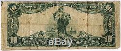 1902 $10 National Currency Note 1672 Bank of Atchison Large Size SZ176