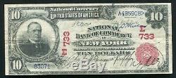 1902 $10 Rs National Bank Of Commerce New York, Ny National Currency Ch. #733