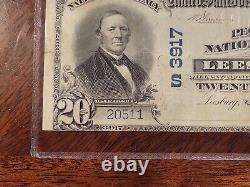 1902 $20 Bill Leesburg Virginia National Bank Note Large Currency Money Pmg 25