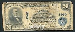 1902 $20 Central National Bank Of Middletown, Ct National Currency Ch. #1340
