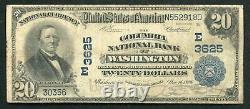 1902 $20 Columbia National Bank Of Washington, D. C. National Currency Ch #3625