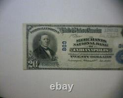 1902 $20 NATIONAL CURRENCY Bank Note, MERCHANTS NATIONAL BANK INDIANAPOLIS, IND