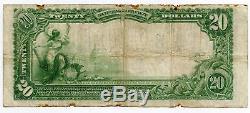 1902 $20 National Currency Note 4605 Republic Bank Chicago Large Size AQ606