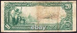 1902 $20 Otoe County National Bank Note Currency Nebraska City Very Fine Vf