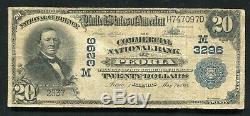 1902 $20 The Commercial National Bank Of Peoria, IL National Currency Ch. #3296