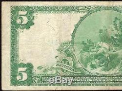 1902 $5 DOLLAR ATLANTIC NATIONAL BANK of BOSTON MASSACHUSETTS NOTE CURRENCY VF