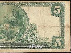 1902 $5 DOLLAR HOUSATONIC NATIONAL BANK of STOCKBRIDGE NOTE CURRENCY CH 1170