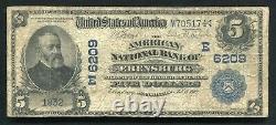 1902 $5 Db American National Bank Of Ebensburg, Pa National Currency Ch. #6209