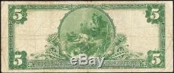1902 $5 Dollar Howard National Bank Note Burlington Vermont Currency Paper Money