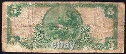 1902 $5 First National Bank Note Currency Beloit Kansas Circulated Very Good Vg