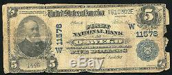 1902 $5 First National Bank Of Oswego, Ks National Currency Ch. #11576