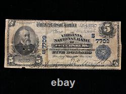 1902 $5 Five Dollar Petersburg VA National Bank Note Currency (Ch. 7709)