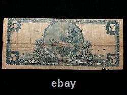 1902 $5 Five Dollar Petersburg VA National Bank Note Currency (Ch. 7709)