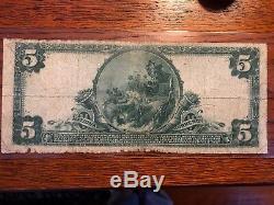 1902 $5 National Bank CURRENCY NOTE. Park Bank Of New York