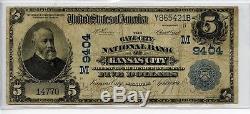 1902 $5 National Currency Gate City National Bank Kansas City MO CH#9404 BA0187