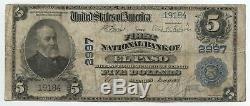 1902 $5 National Currency Large Note 2997 El Paso Illinois First Bank BA398