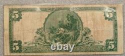 1902 $5 National Currency Public Bank of New York Large Note FR-606 Blue Seal