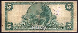 1902 $5 Second National Bank Note Currency New Haven Connecticut Very Fine Vf
