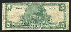 1902 $5 The Bank Of California National Association National Currency Ch. #9655