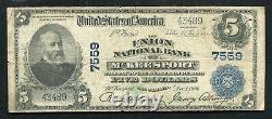 1902 $5 The Union National Bank Of Mckeesport, Pa National Currency Ch. #7559
