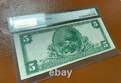 1902 $5 Woodstock VT National Currency Bank Note Ch #1133 PMG AU55