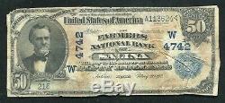 1902 $50 Db The Farmers National Bank Of Salina, Ks National Currency Ch. #4742
