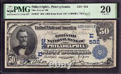 1902 $50 Girard National Bank Note Currency Philadelphia Pennsylvania Pmg Vf 20