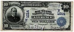 1902 DB $10 Bay State Lawrence Massachusetts National Bank note Currency CH VF+