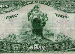 1902 DB $10 Bay State Lawrence Massachusetts National Bank note Currency CH VF+