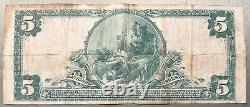 1902 Five Dollars National Currency $5 Bill Bank of Italy California #70127