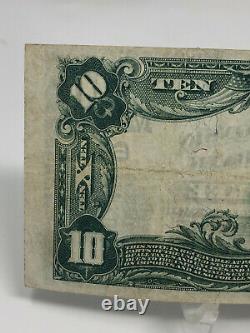 1902 Large $10 Ten Dollar Note FIRST WISCONSIN NATIONAL BANK MILWAUKEE Currency