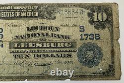 1902 PLAIN BACK $10 NATIONAL CURRENCY THE NATIONAL BANK OF Leesburg, VA CH#S1738