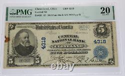 1902 PMG VF20 CLEVELAND OHIO Five Dollar National Currency $5 Bank Note 43165F