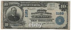1902 Pb $10 First National Bank Genoa Nebraska Banknote Currency Very Fine (483)