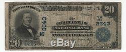 1902 Pb $20 Cedar Rapids Iowa National Bank Note Currency Circ Fine (577)