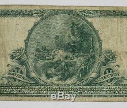 1902 Pb $5 National Bank Note Currency Bridgeport Connecticut Circ Fine+(875h)