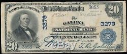 1902 Plain Back $20 National Currency The Galena National Bank, IL Ch. # 3279