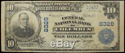 1902 Plain Back National Bank Of Columbus Ne Nebraska $10 Currency Vf Very Fine