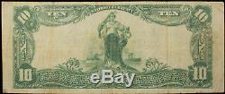 1902 Plain Back National Bank Of Columbus Ne Nebraska $10 Currency Vf Very Fine