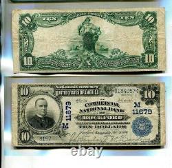 1902 Rockford Illinois $10 Commercial National Bank Currency Note 1018r