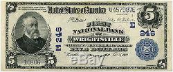 1902 Series National Currency $5 Note First National Bank of Wrightsville PA
