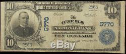 1902 Series O'neill Nebraska National Bank $10 Currency Note Plainback