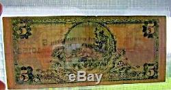 1902 U. S National Bank Of Houston Texas Currency Note $5 Dollar RARE 10152 BILL