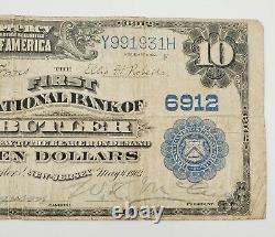 1903 United States Circulated $10 National Currency Bank Note 6912 Butler, NJ