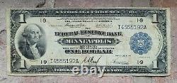 1914 $1 Dollar Minneapolis, MN Federal Reserve Bank Note National Currency