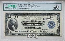 1918 $1 Federal Reserve Bank Note New York National Currency PMG EF40