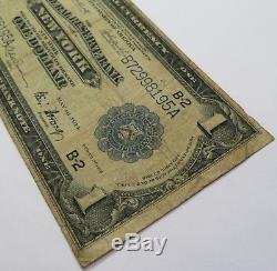 1918 $1 NEW YORK FRB FR 713 National Bank Note Paper Currency 1914 Item #16374F