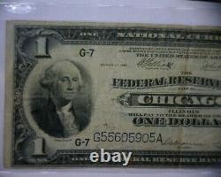 1918 $1 National Currency Large Bank Note Chicago ILL