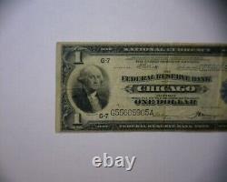 1918 $1 National Currency Large Bank Note Chicago ILL